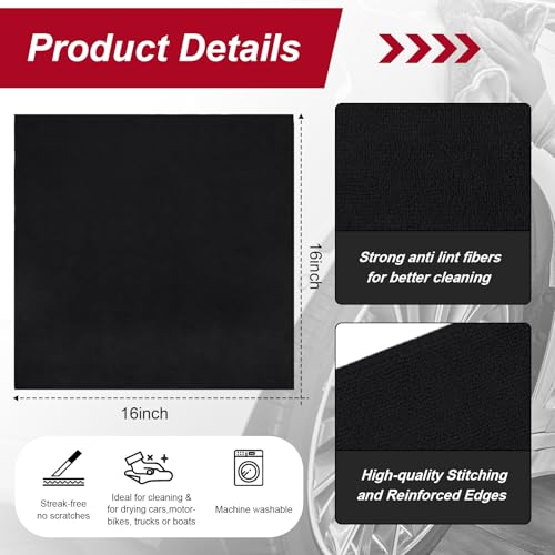200 Pcs Microfiber Cleaning Cloth 16x16 Inch Microfiber Towels for Car Ultra Absorbent Cleaning Rags Reusable Lint Free Streak Free Detailing Towel for Car Washing Drying Dusting (200 Count)