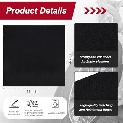 200 Pcs Microfiber Cleaning Cloth 16x16 Inch Microfiber Towels for Car Ultra Absorbent Cleaning Rags Reusable Lint Free Streak Free Detailing Towel for Car Washing Drying Dusting (200 Count)