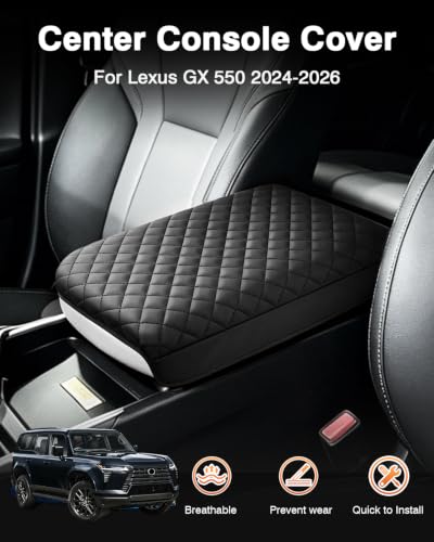 Center Console Cover for Lexus GX 550 2024 2025 2026 Leather Pad Center Arm Rest Cover Middle Console Protector Interior Accessories