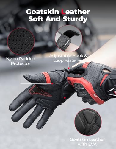 Sheepskin Leather Motorcycle Gloves for Men