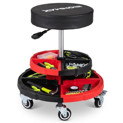 Rolling Mechanic Stool with Cushioned Seat