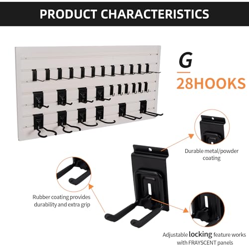 Slat Wall Accessories Garage Hooks Heavy Duty Slatwall Panel Hook Locking Bike Hook for Slat Wall Hooks for Hanging Ladder Storage System Black Accessory for Power Tools Organizer