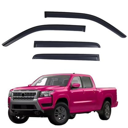 Window Visors Rain Guards Fits Nissan Frontier Crew Cab 2022 (4 Count)