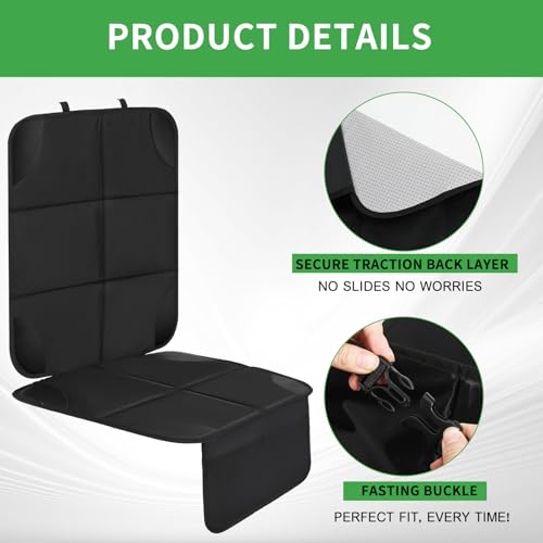 4 Pack Non slip Car Seat Protector and Backseat Organizer Kick Mat with Tablet Holder (4 Count)