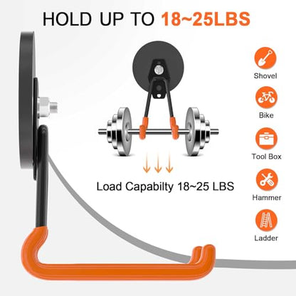 Strong Magnetic Hooks Heavy Duty Upgraded Magnetic Tool Holder Large Magnet Hooks for Hanging Shovel (2 Count)