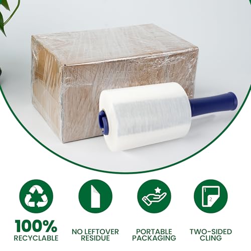 Adhes Recyclable Stretch Wrap Film 5 Inch x 1000 Feet (2 Count)
