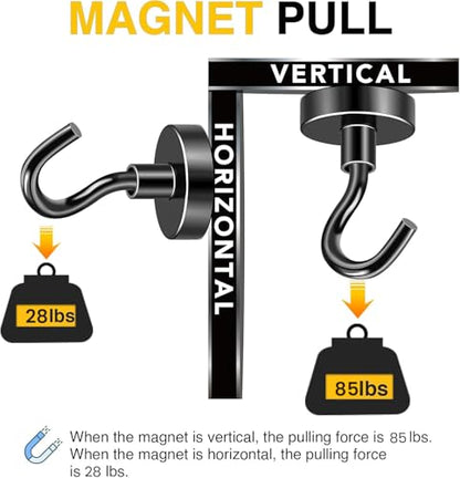 Magnetic Hooks 20pcs 85lbs Cruise Essentials 2026 Magnet Hook Black (20 Count)