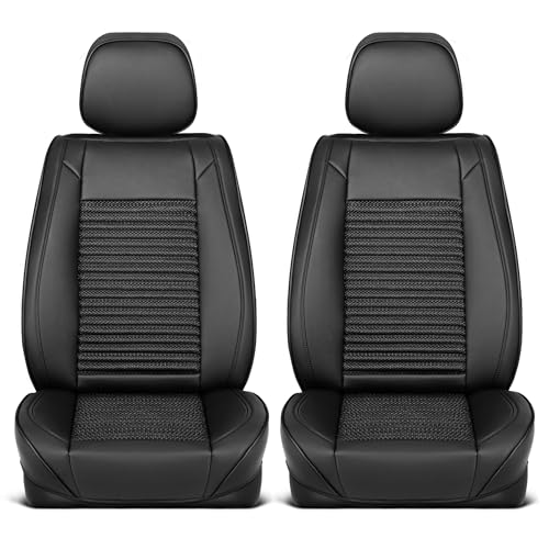 Curated Wicker Leather Seat Covers for Cars & SUVs (2 Count)