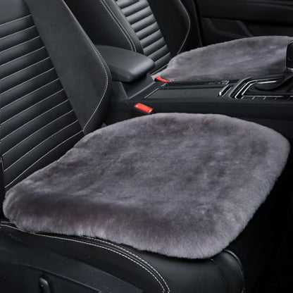 2 Pack Fuzzy Sheepskin Car Seat Covers for Soft Fur Wool Cushions (2 Count)