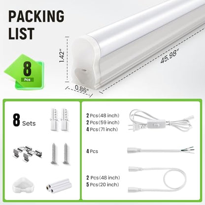 Pak 4FT LED Shop Lights (8 Count)