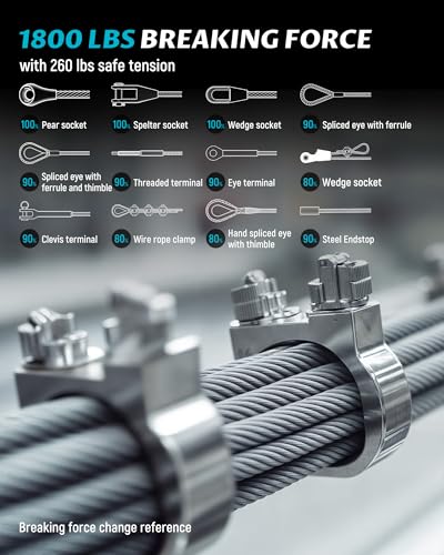 350FT 1 8" Stainless Steel Wire Rope Cable