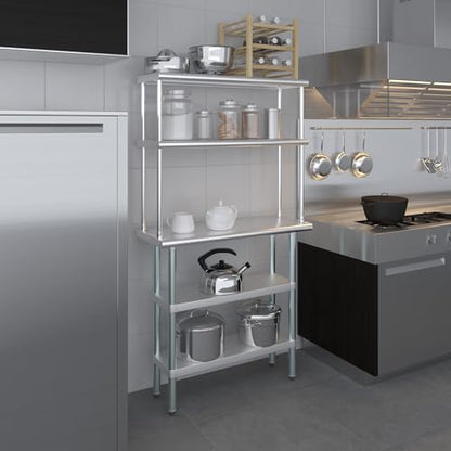 Stainless Steel Work Table with 2 Shelves