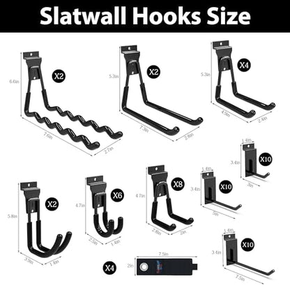 Slatwall Hooks 58 Pack Heavy Duty Multi Sizes (58 Count)