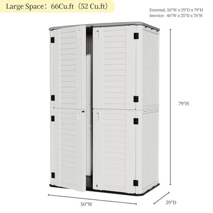 Large 67 Cu.ft Waterproof Storage Shed