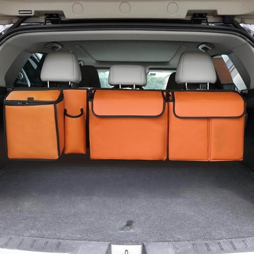 Deluxe Leather Trunk and Backseat Organizer for Car SUVs & RVs