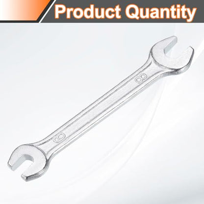 Double Open End Wrench 6mm x 8mm Metric 15 Degree Offset Angle Small Flat Head Wrench Galvanizing Open Ended Spanner for Automotive Repair Furniture Assembly