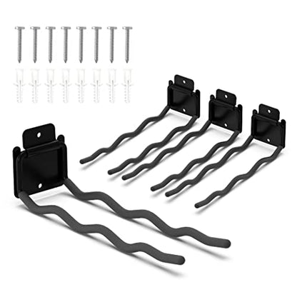 4 Pack 12 Inch Wave Garage Hooks Wall Mount Hangers (4 Count)