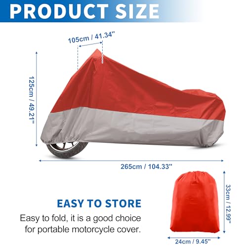 Motorcycle Cover for Harley Davidson for Honda 104.33" XXL