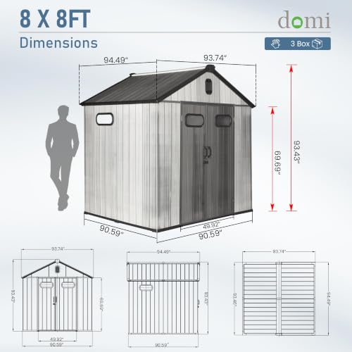 Domi 8x8 FT Resin Outdoor Storage Shed