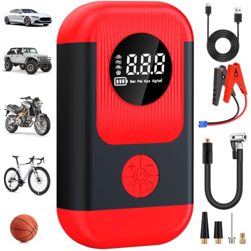 Tire Inflator Portable Air Compressor & Car Jump Starter