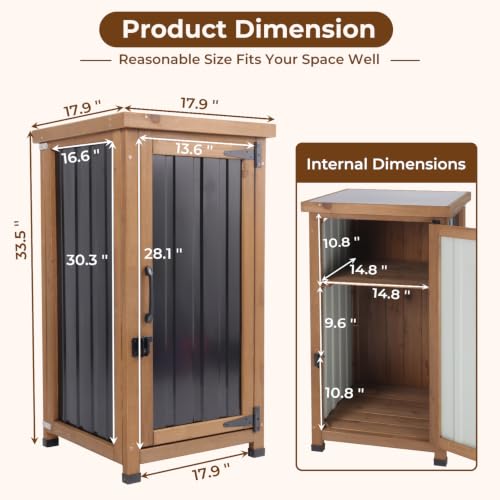 Outdoor Storage Cabinet Waterproof with Metal Top