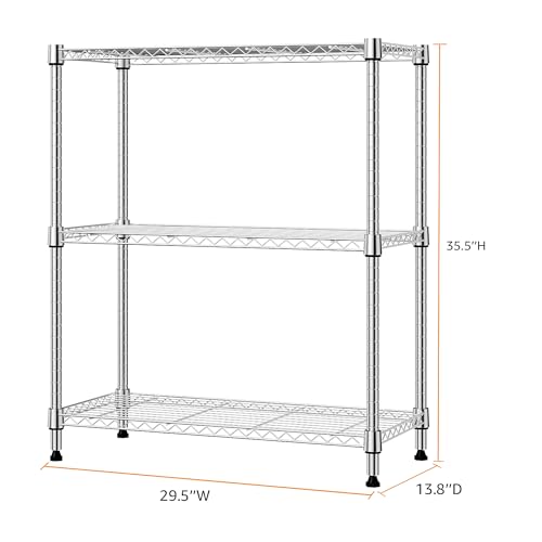 750 lbs 3 Tier Storage Rack Metal Wire Shelving Unit