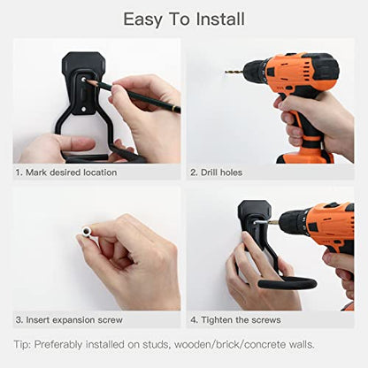Bike Wall Mount with Fixed Hook (4 Count)