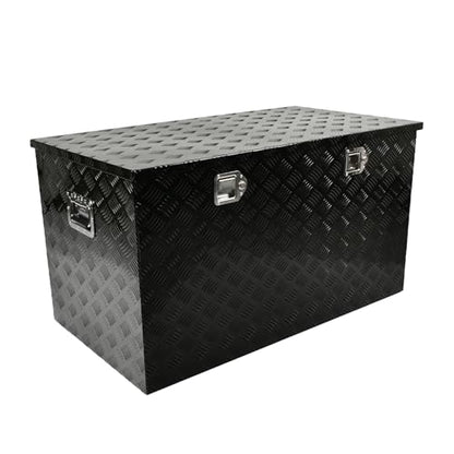 44In Aluminum Tool Box 5 Bar Tread Chest Box Flatbox for Truck Car Outdoor