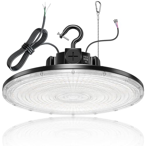480V LED High Bay Light 300W 240W 200W Adjustable UFO Light 42000LM ETL Listed Dimmable High Bay LED Shop Lights 5000K Daylight IP65 Waterproof Commercial Bay Lighting for Warehouse Factory