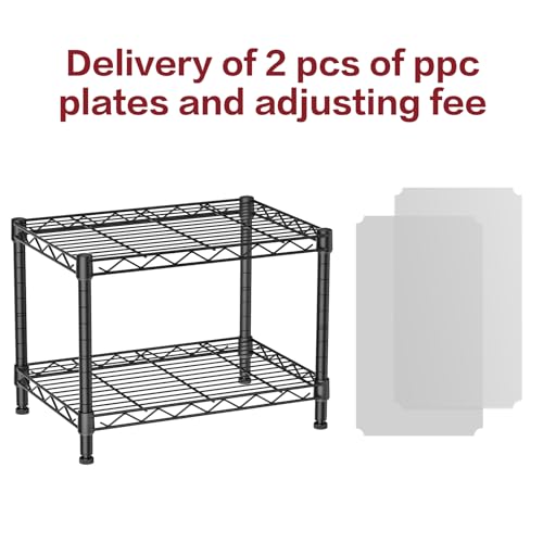 Small Wire 2 Shelves Pantry Metal Shelf Floor Organizer Under Desk
