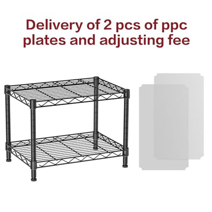 Small Wire 2 Shelves Pantry Metal Shelf Floor Organizer Under Desk