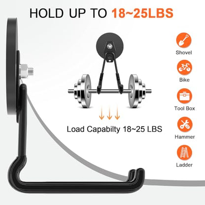 Strong Magnetic Hooks Heavy Duty Upgraded Large Magnet Garage Hooks (2 Count)