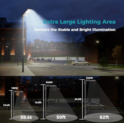 180W Parking Lot Light 32400LM LED Street Lights Outdoor 1Pack
