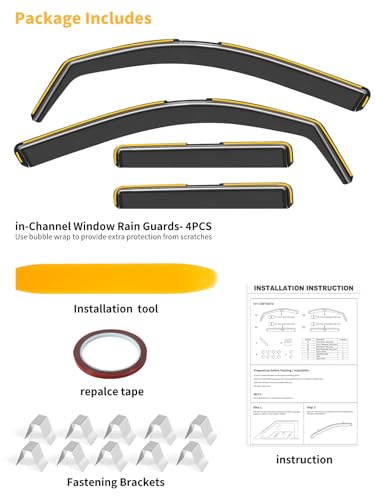 in Channel Window Visors Rain Guards for Toyota 4Runner 2025 (4 Count)