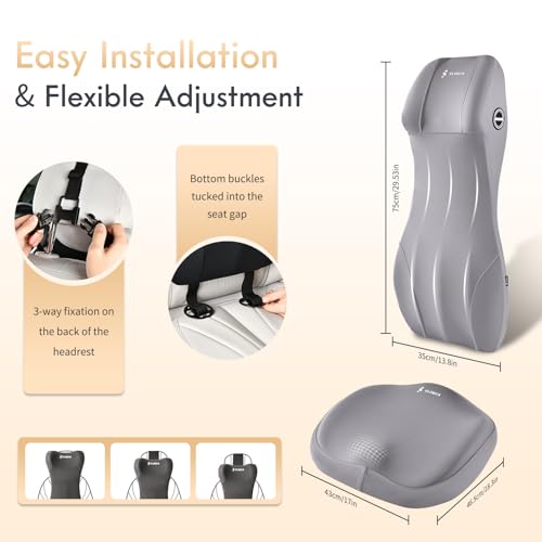 Memory Foam Car Seat Cushion and Lumbar Support Headrest Pillow Ergonomic 2