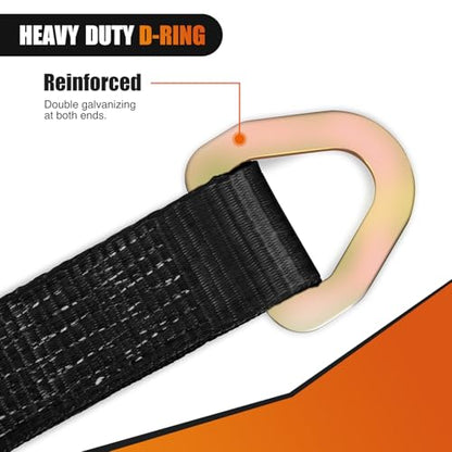 2" x 38" Axle Tie Down Straps with D (4 Count)