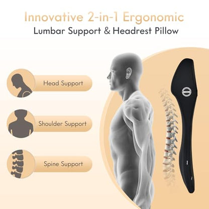 Lumbar Support with Car Headrest Pillow 2