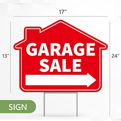 2PC Garage Sale Yard Sign with Stakes (2 Count)