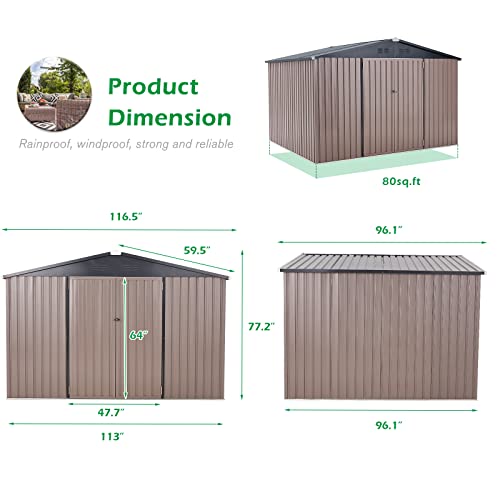 8' x 10' Shed Outdoor Storage Shed Clearance