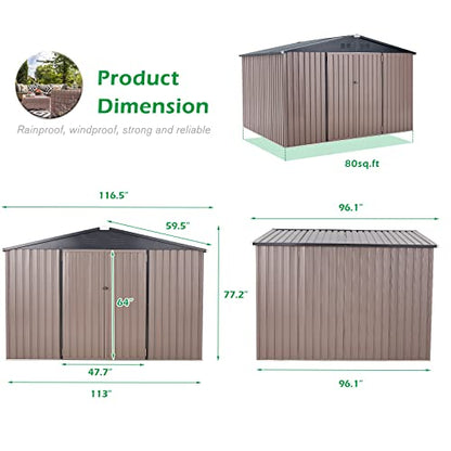 8' x 10' Shed Outdoor Storage Shed Clearance