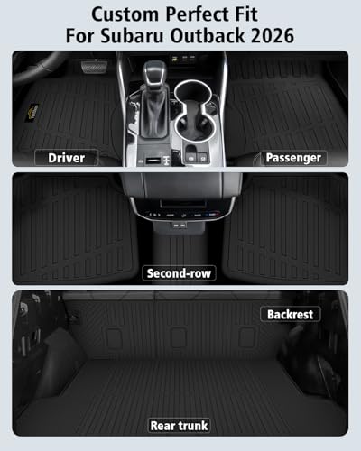 Floor Mats & Cargo Liner & Backrest Mat Custom for Subaru Outback 2026