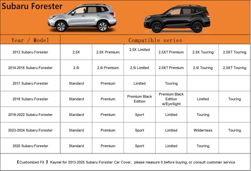 6 Layers Waterproof SUV Car Cover for Subaru Forester 1997