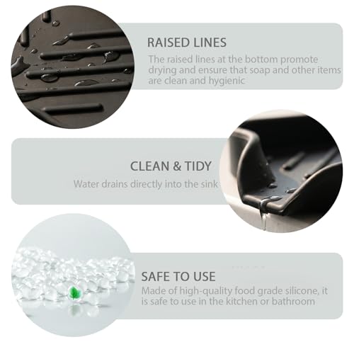 Silicone Soap Dish with Drain Spout