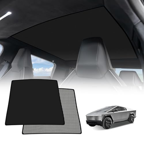 Foldable Roof Sunshade Compatible with 2026 2025 2024 Tesla Cybertruck Accessories Upgraded Heat Reflective Tech Accessories Sunroof Reflective Sun Shade