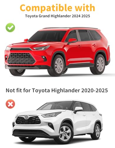 Window Visors Rain Guards for Toyota Grand Highlander 2024 (4 Count)