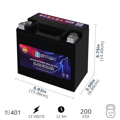 MM AUX12 Auxiliary Battery 12V 12Ah