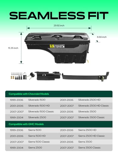 Driver Side Truck Bed Storage Tool Box for Chevy