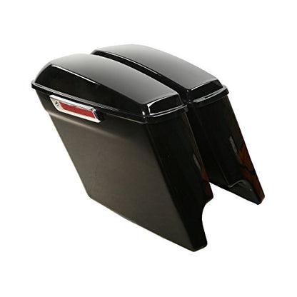 Motorcycle Stretched Saddlebags with Black Conversion Brackets Fit For Harley Softail Deluxe Heritage Softail 1984