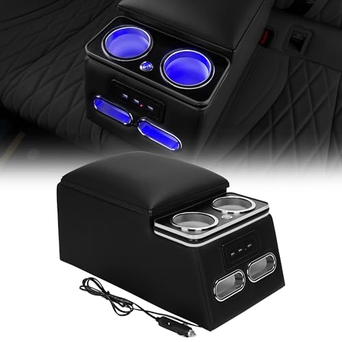 Universal Truck Seat Organizer with Padded Armrest Lid