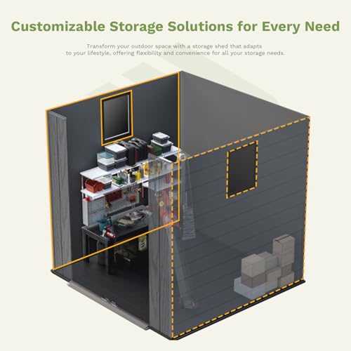 Outdoor Plastic Storage Shed 6x6 FT